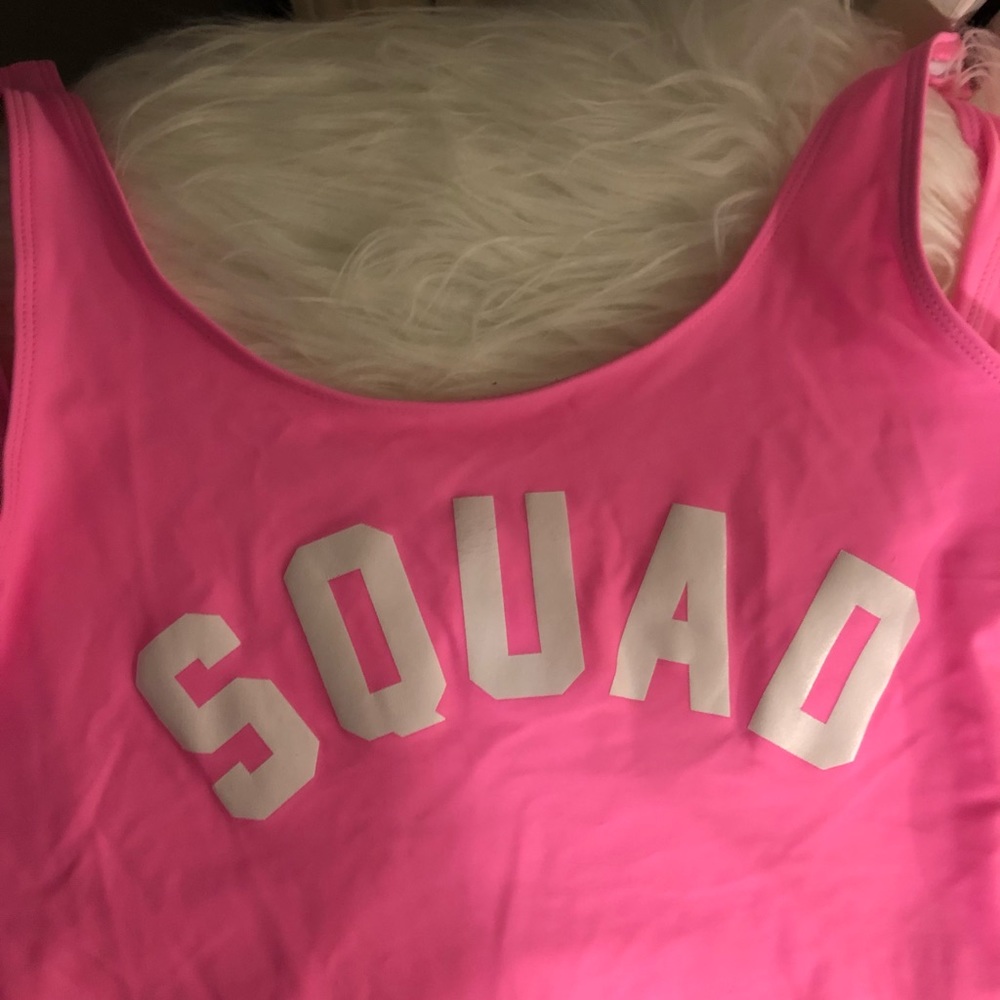 Hot pink squad bathing suit